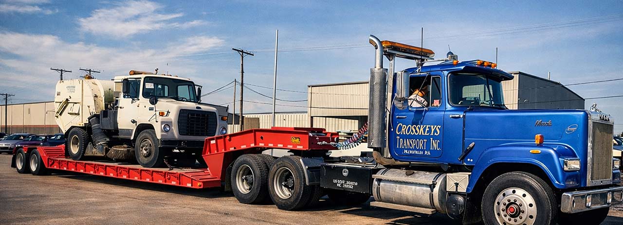 Equipment Hauling Crosskeys Towing