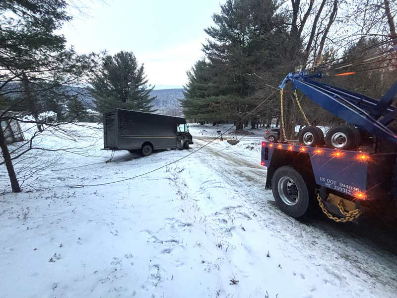 Equipment hauling and Fleet Roadside Assistance Services Mansfield PA Crosskeys Towing